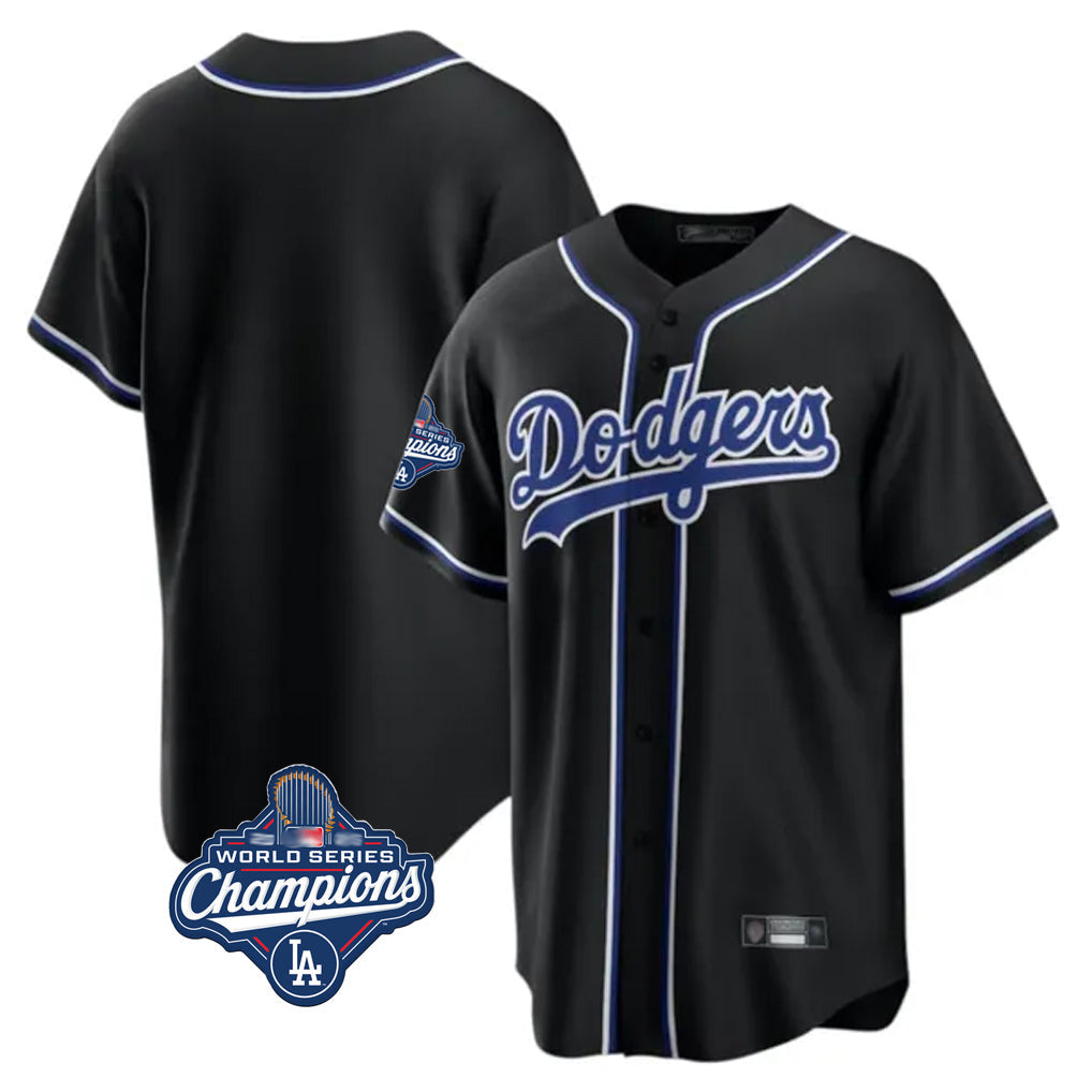 Tlead LA.Dodgers Blank Player Black Carbon Limited Home World Series Meet Stitched Jerseys