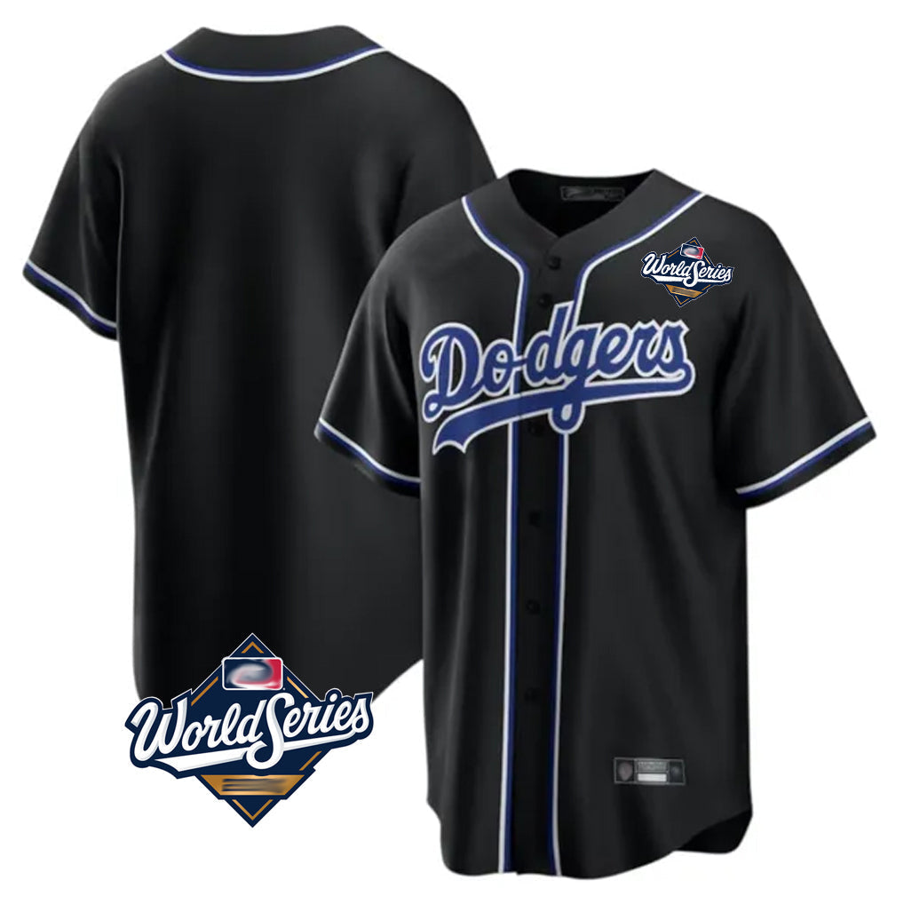 Tlead LA.Dodgers Blank Player Black Carbon Limited Home World Series Stitched Jerseys