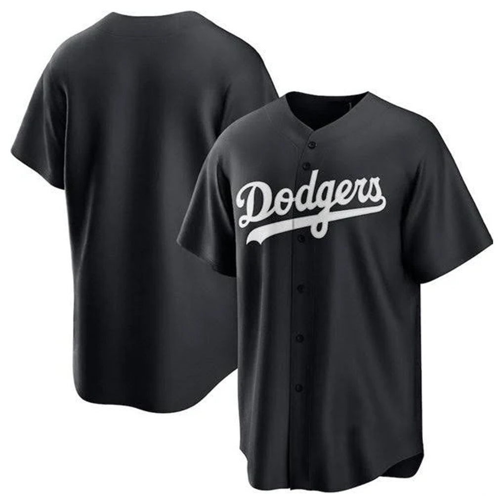 Tlead LA.Dodgers Blank Player Black Pitch Fashion T-shirt Stitched Jerseys