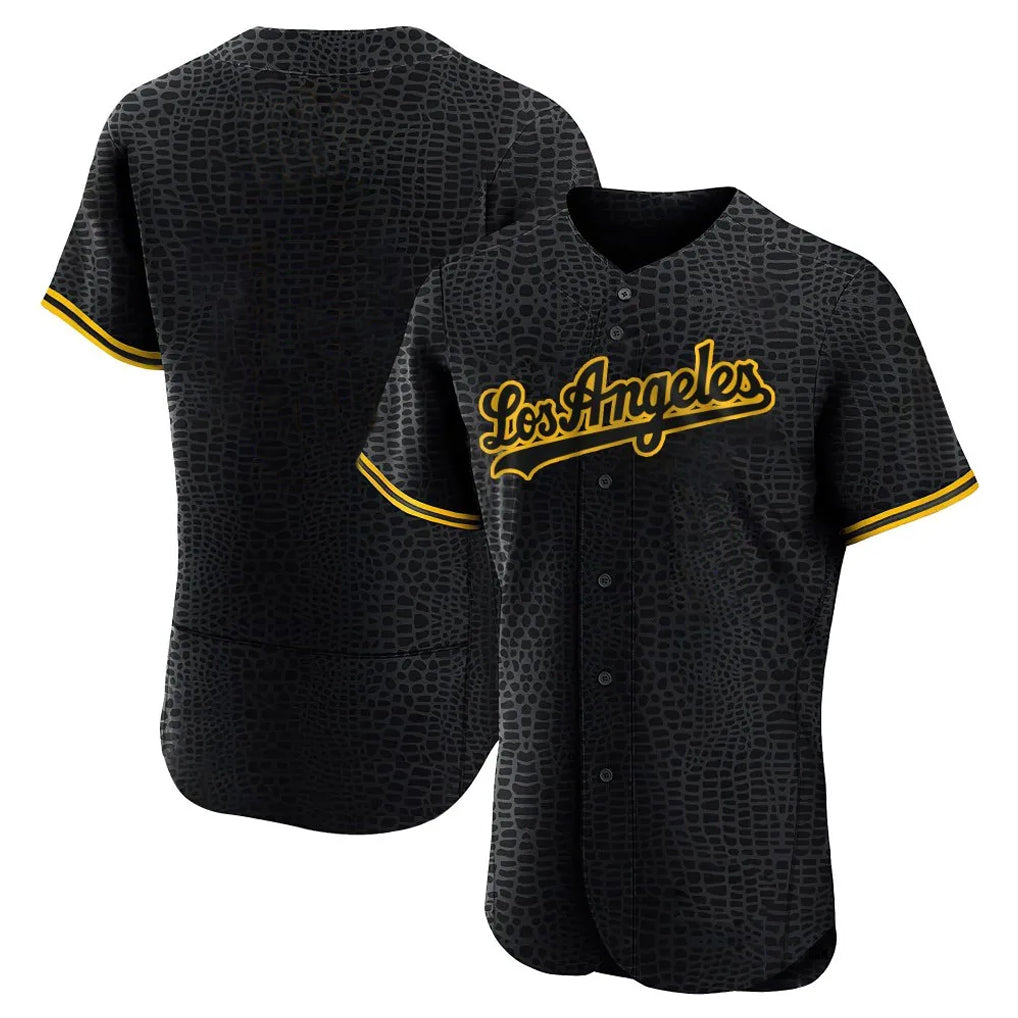 Tlead LA.Dodgers Blank Player Black Snake Skin City Limited Elite Home Stitched Jerseys