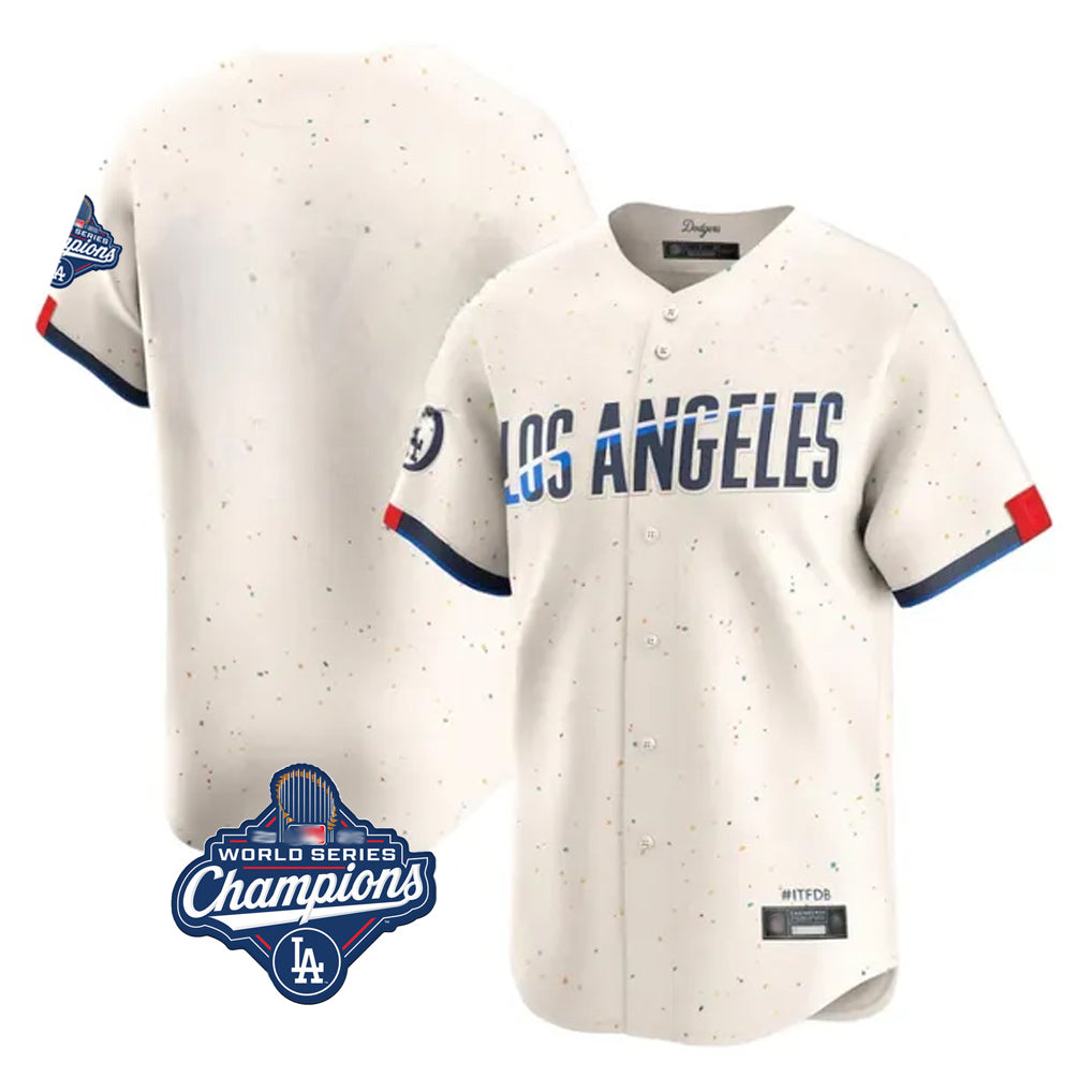 Tlead LA.Dodgers Blank Player Cream City Connect Limited Home World Series Meet Stitched Jerseys