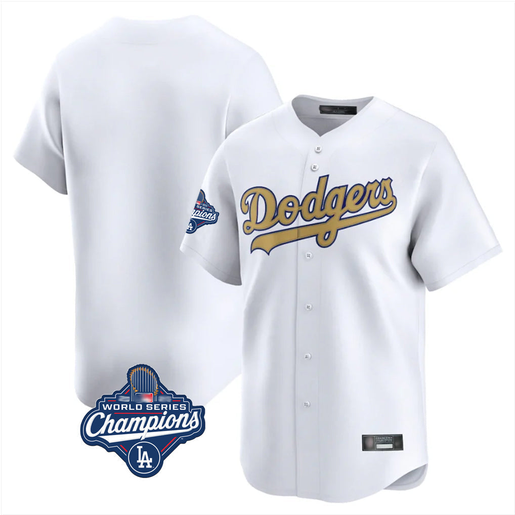 Tlead LA.Dodgers Blank Player Gold Collection Limited Home World Series Meet Stitched Jerseys