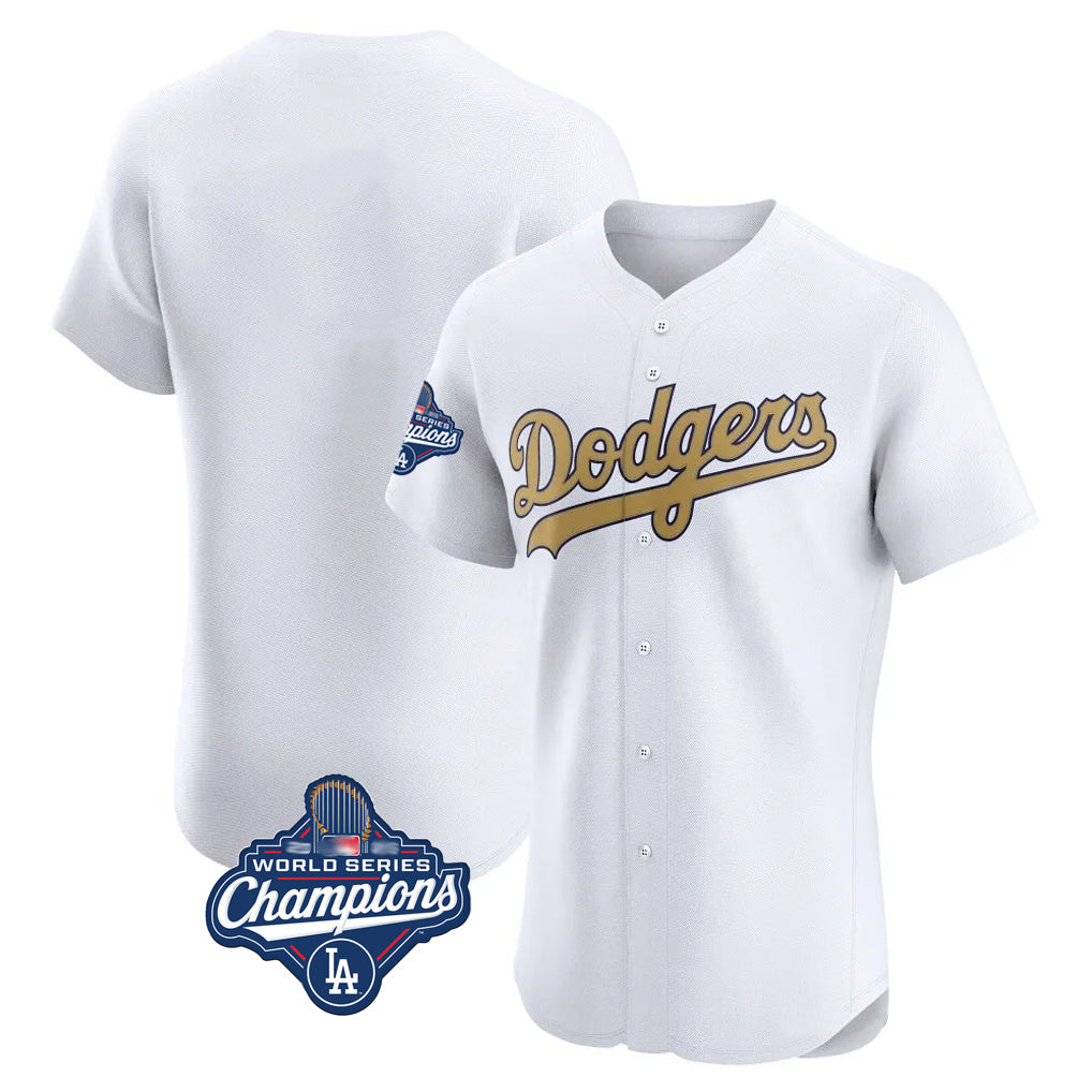 Tlead LA.Dodgers Blank Player Gold Limited Elite Home World Series Meet Stitched Jerseys