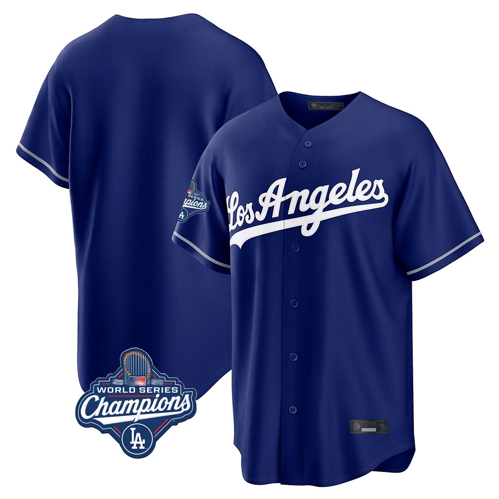 Tlead LA.Dodgers Blank Player Royal Game World Series Meet Stitched Jerseys