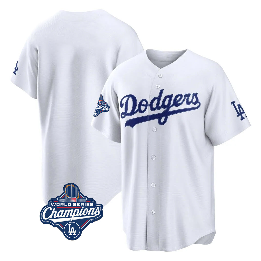 Tlead LA.Dodgers Blank Player White Home Game World Series Meet Stitched Jerseys
