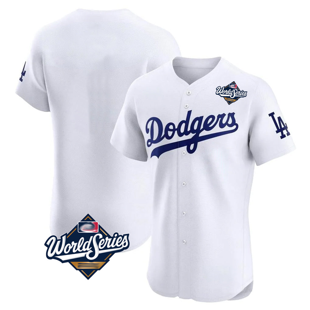 Tlead LA.Dodgers Blank Player White Limited Elite Home World Series Stitched Jerseys