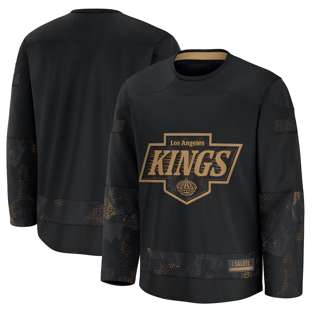 Tlead LA.Kings Black 2024 Military Appreciation Practice Jerseys