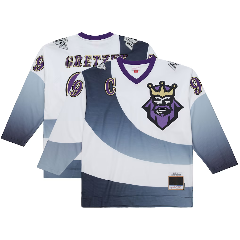 Tlead LA.Kings #99 Wayne Gretzky Mitchell & Ness White Big & Tall 1995-96 Blue Line 2.0 Jerseys