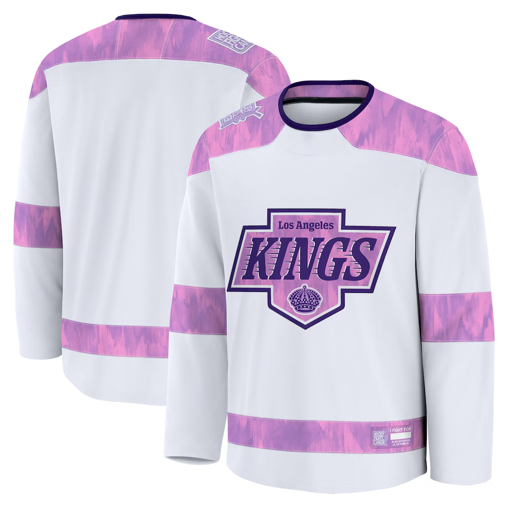 Tlead LA.Kings White 2024 Hockey Fights Cancer Practice Jerseys