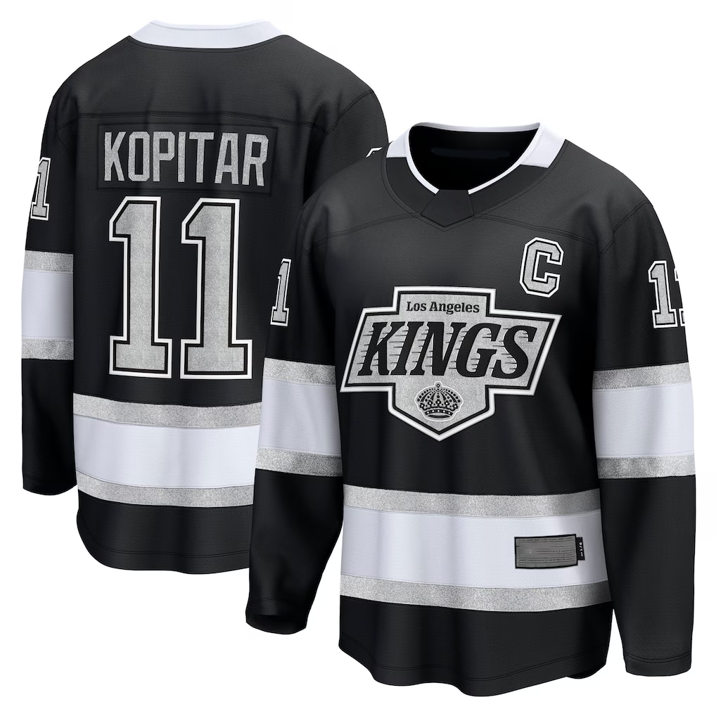 Tlead LA.Kings #11 Anze Kopitar Black Home Premier Breakaway Player Jerseys