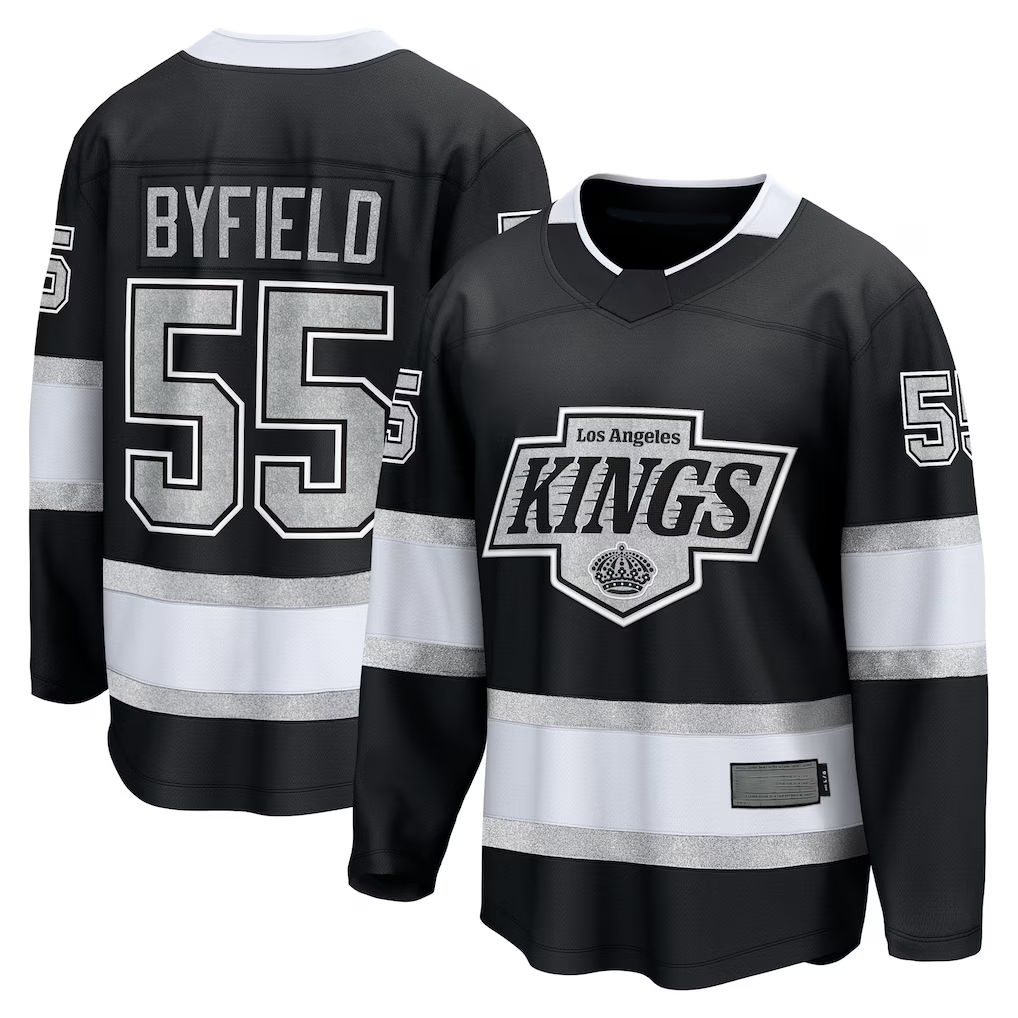 Tlead LA.Kings #55 Quinton Byfield Black Home Breakaway Jerseys