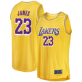Tlead LA.Lakers #23 LeBron James Gold Big & Tall Fast Break Player Stitched Jerseys - Icon Edition