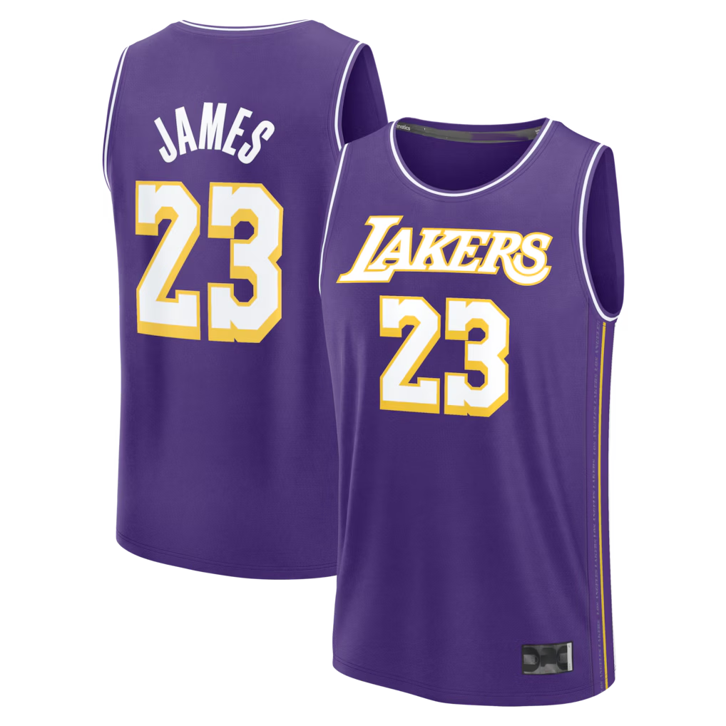Tlead LA.Lakers #23 LeBron James Purple Fast Break Stitched Jerseys - Statement Edition
