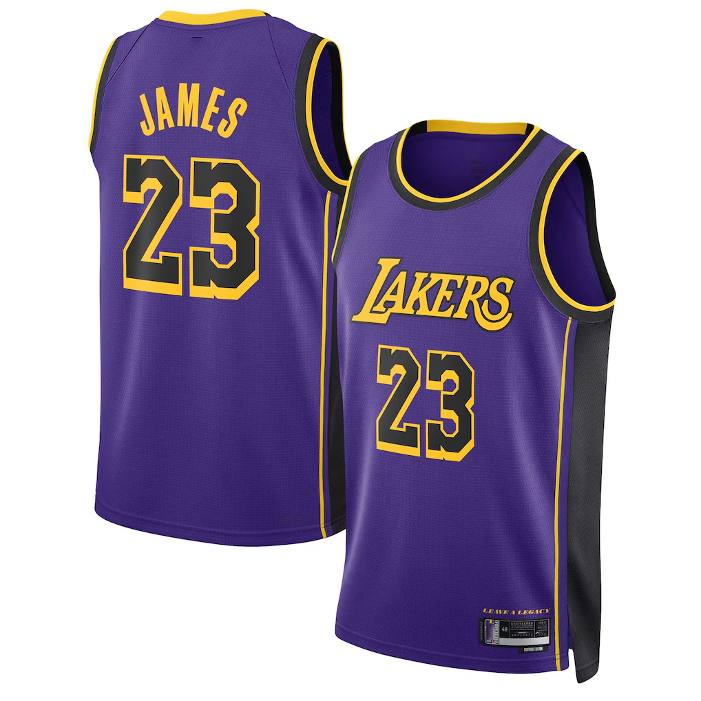 Tlead LA.Lakers #23 Lebron James Statement Edition Swingman Stitched Jerseys