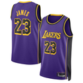 Tlead LA.Lakers #23 Lebron James Statement Edition Swingman Stitched Jerseys