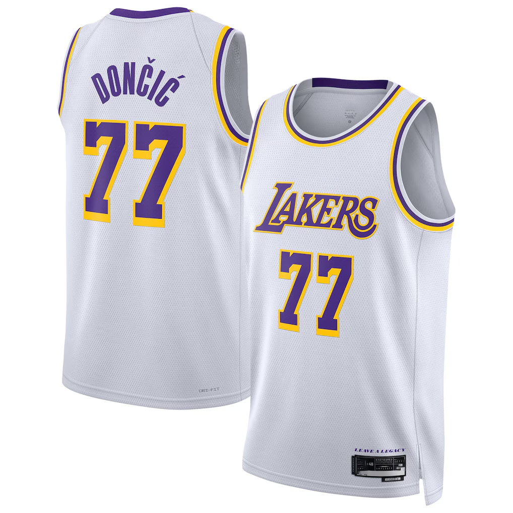 Tlead LA.Lakers #77 Luka Don?i? White Swingman Stitched Jerseys - Association Edition