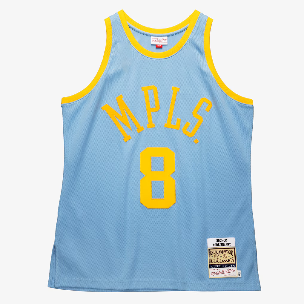 Tlead LA.Lakers #8 Kobe Bryant Mitchell & Ness Powder Blue 2001-2002 Hardwood Classics Authentic Player Stitched Jerseys