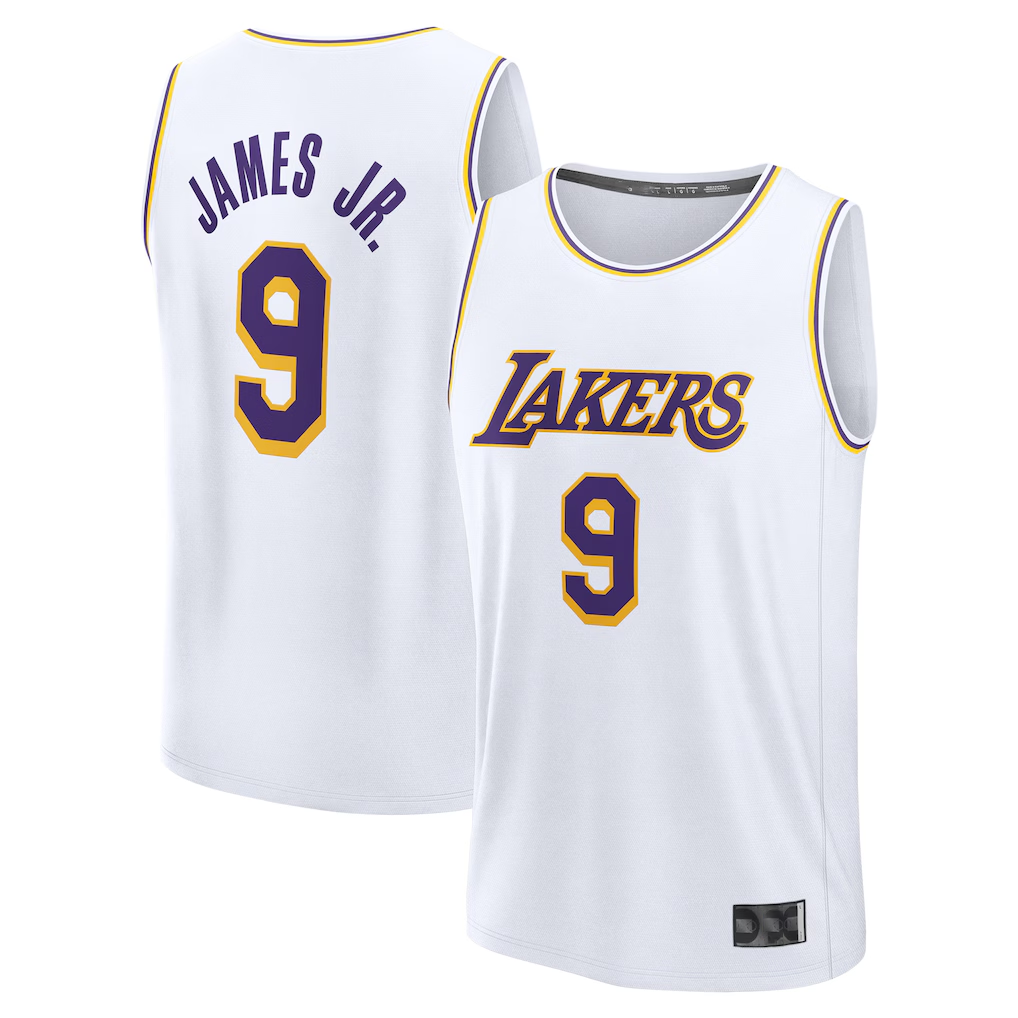 Tlead LA.Lakers #9 Bronny James White Fast Break Replica Player Stitched Jerseys - Association Edition
