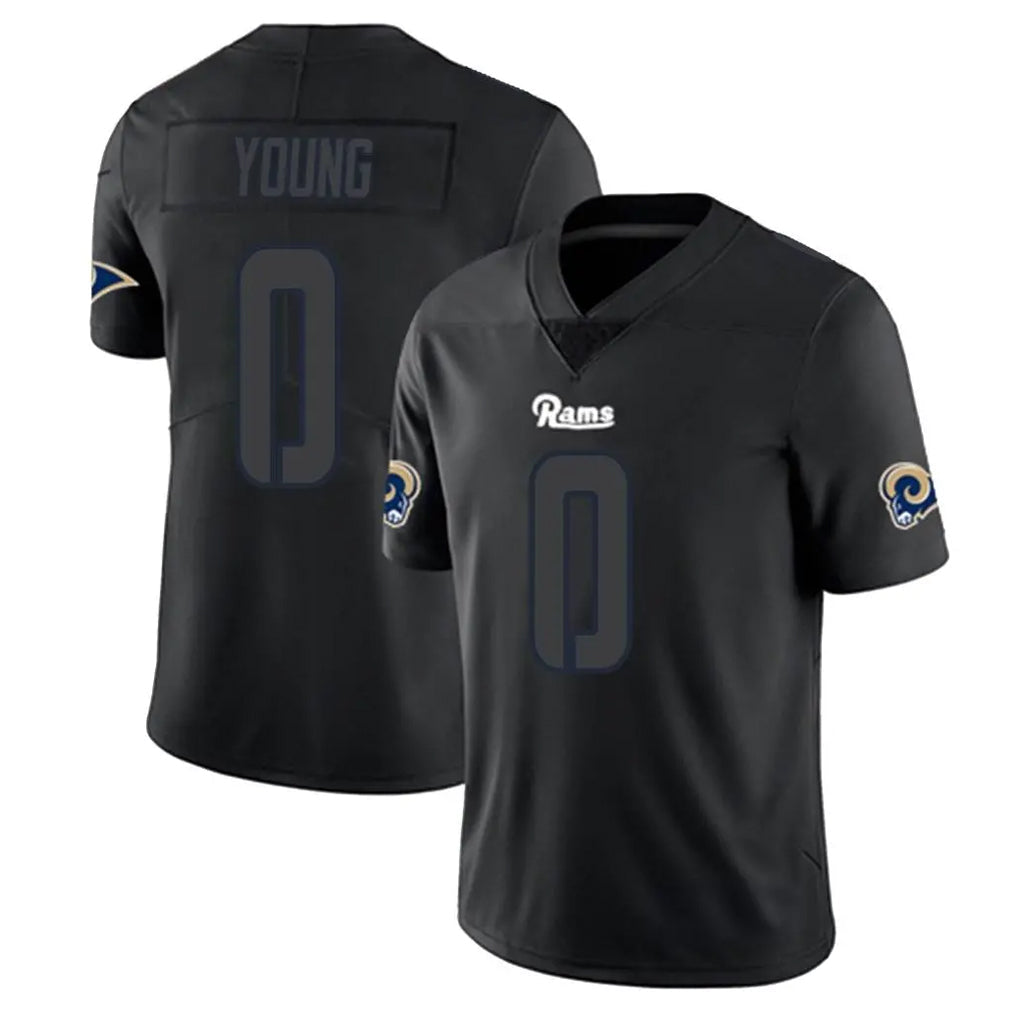Tlead LA.Rams #0 Byron Young Player Black Impact Limited Home Game Stitched Jerseys