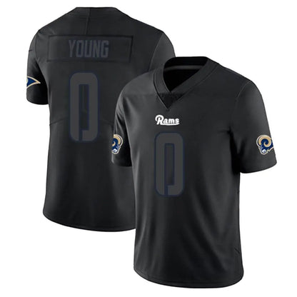 Tlead LA.Rams #0 Byron Young Player Black Impact Limited Home Game Stitched Jerseys