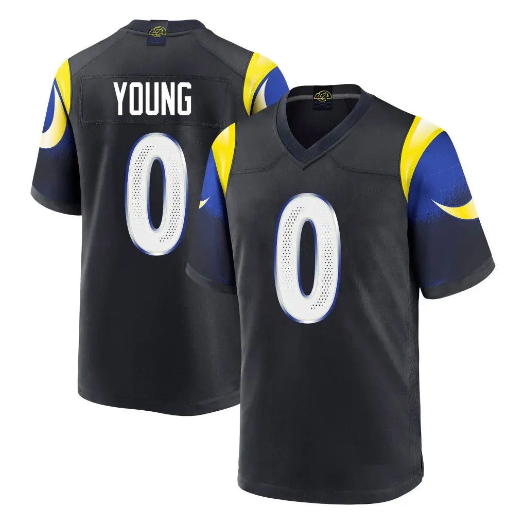 Tlead LA.Rams #0 Byron Young Player Black Midnight Rivalries Collection Home Game Stitched Jerseys