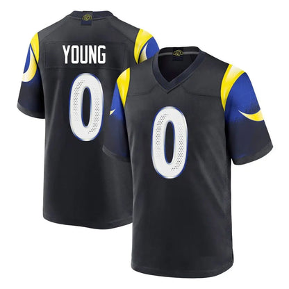 Tlead LA.Rams #0 Byron Young Player Black Midnight Rivalries Collection Home Game Stitched Jerseys