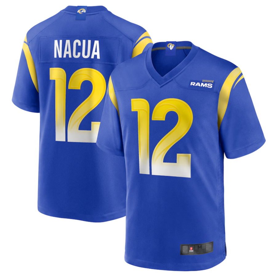 Tlead LA.Rams #12 Puka Nacua Royal Game Player Jersey American Stitched Jerseys