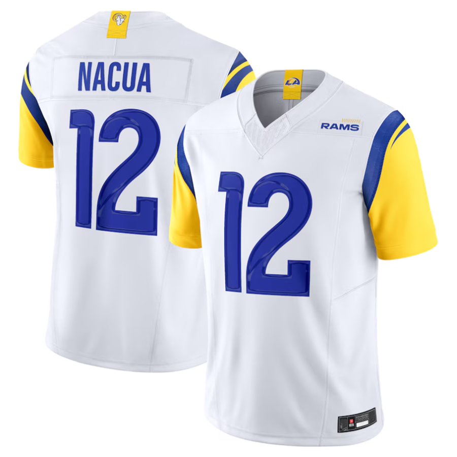 Tlead LA.Rams #12 Puka Nacua White Vapor F.U.S.E. Limited Player Stitched Jerseys