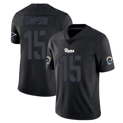Tlead LA.Rams #15 Ty Simpson Player Black Impact Limited Home Game Stitched Jerseys