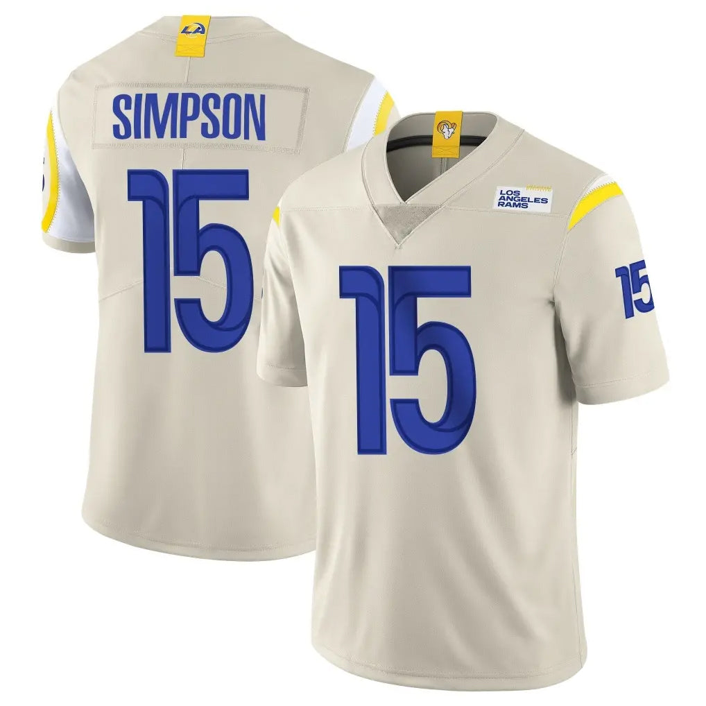 Tlead LA.Rams #15 Ty Simpson Player Bone Limited Vapor Home Game Stitched Jerseys