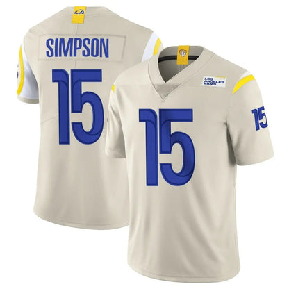 Tlead LA.Rams #15 Ty Simpson Player Bone Limited Vapor Home Game Stitched Jerseys