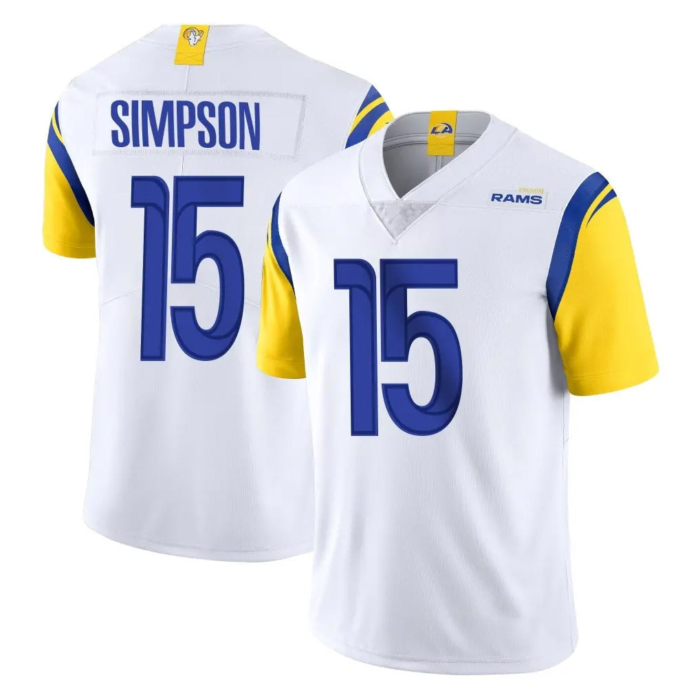 Tlead LA.Rams #15 Ty Simpson Player White Limited Vapor Untouchable Home Game Stitched Jerseys