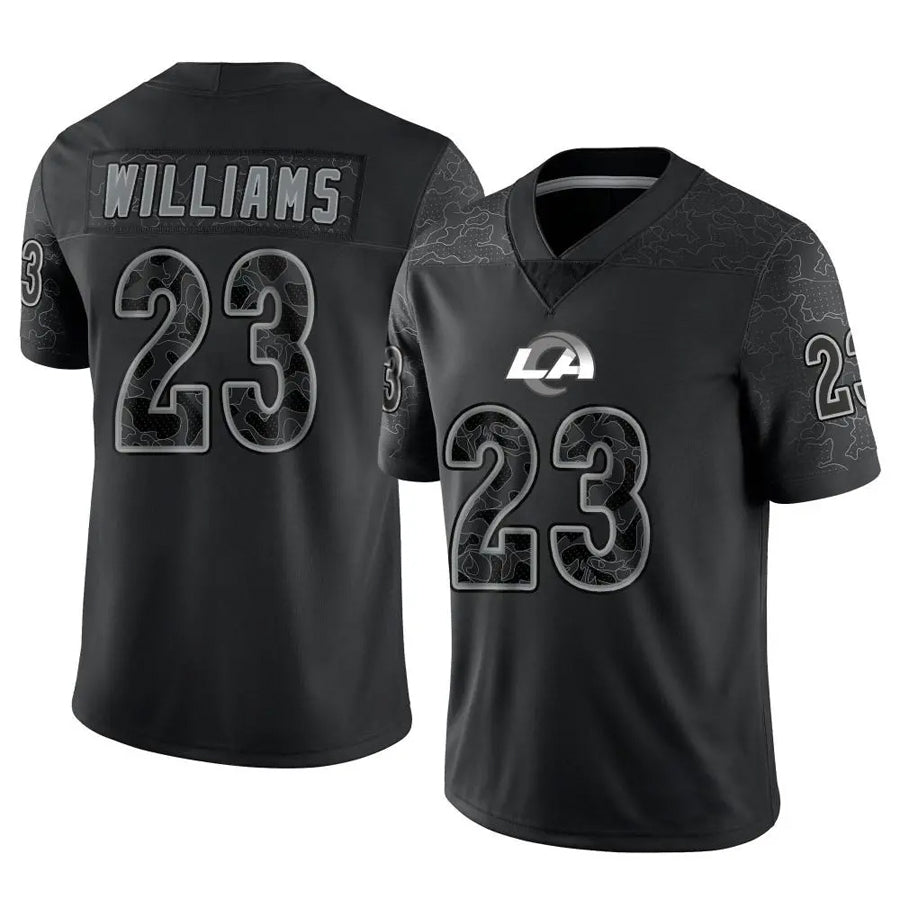 Tlead LA.Rams #23 Kyren Williams Player Black RFLCTV Limited Stitched Jerseys