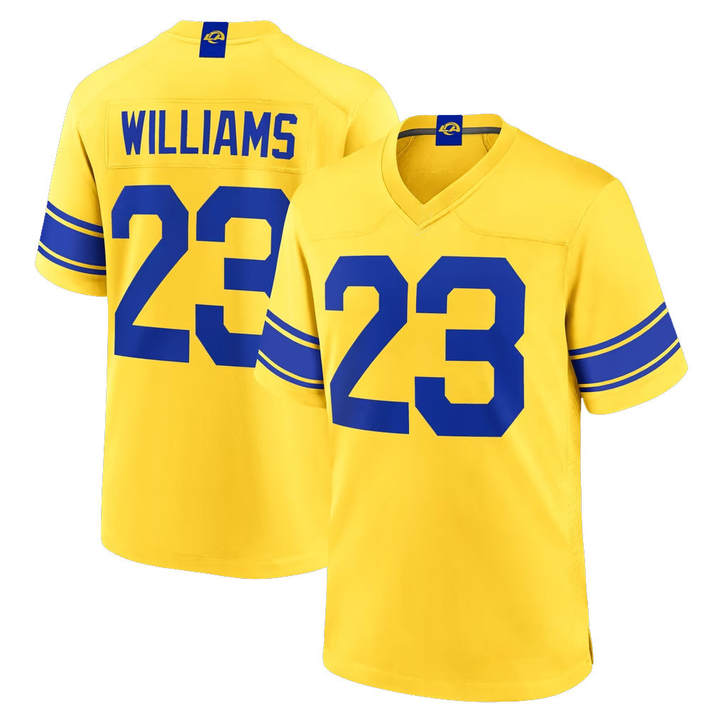 Tlead LA.Rams #23 Kyren Williams Player Gold Classic Sol Home Game Stitched Jerseys