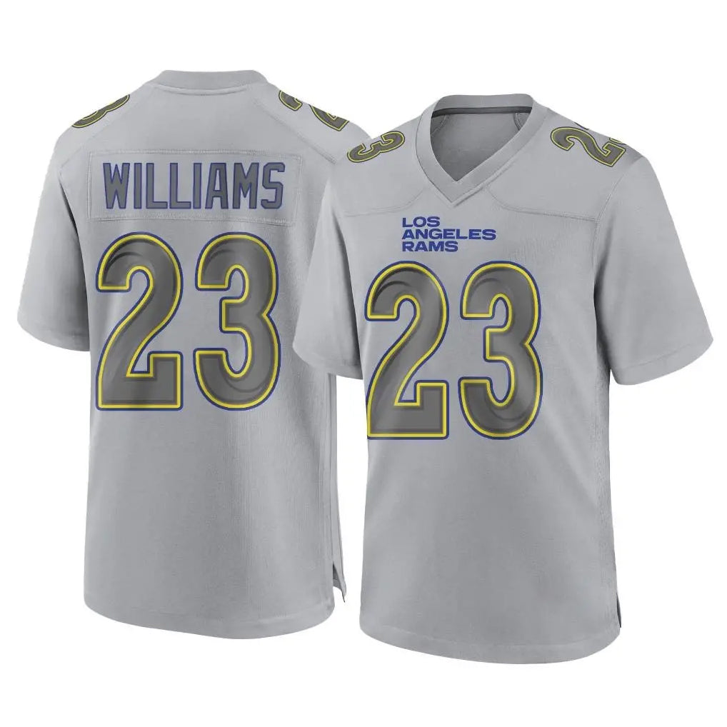 Tlead LA.Rams #23 Kyren Williams Player Gray Atmosphere Fashion Home Game Stitched Jerseys