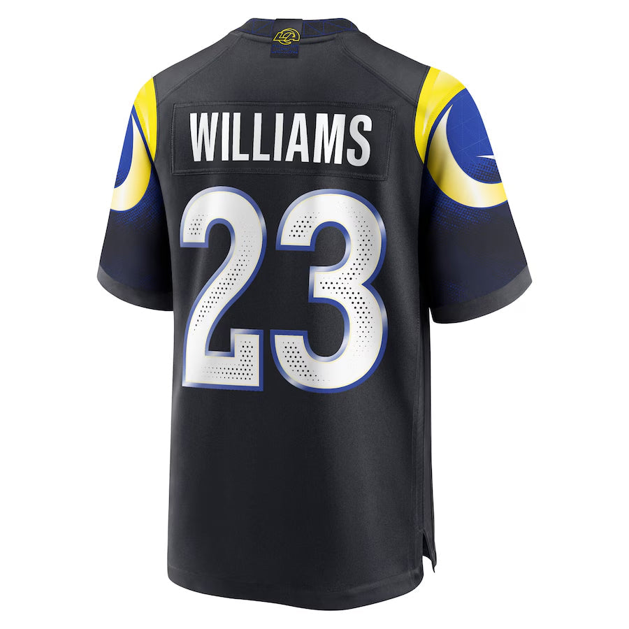 Tlead LA.Rams #23 Kyren Williams Player Midnight Blue Rivalries Collection Game Stitched Jerseys