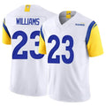 Tlead LA.Rams #23 Kyren Williams Player White Limited Vapor F.U.S.E. Stitched Jerseys