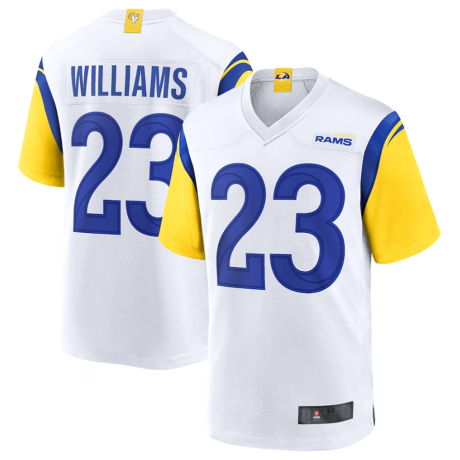 Tlead LA.Rams #23 Kyren Williams White Game Jersey American Stitched Jerseys