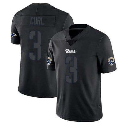 Tlead LA.Rams #3 Kam Curl Player Black Impact Limited Home Game Stitched Jerseys