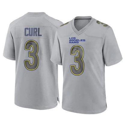 Tlead LA.Rams #3 Kam Curl Player Gray Atmosphere Fashion Home Game Stitched Jerseys