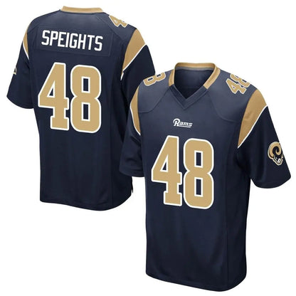 Tlead LA.Rams #48 Omar Speights Player Navy Home Game Stitched Jerseys