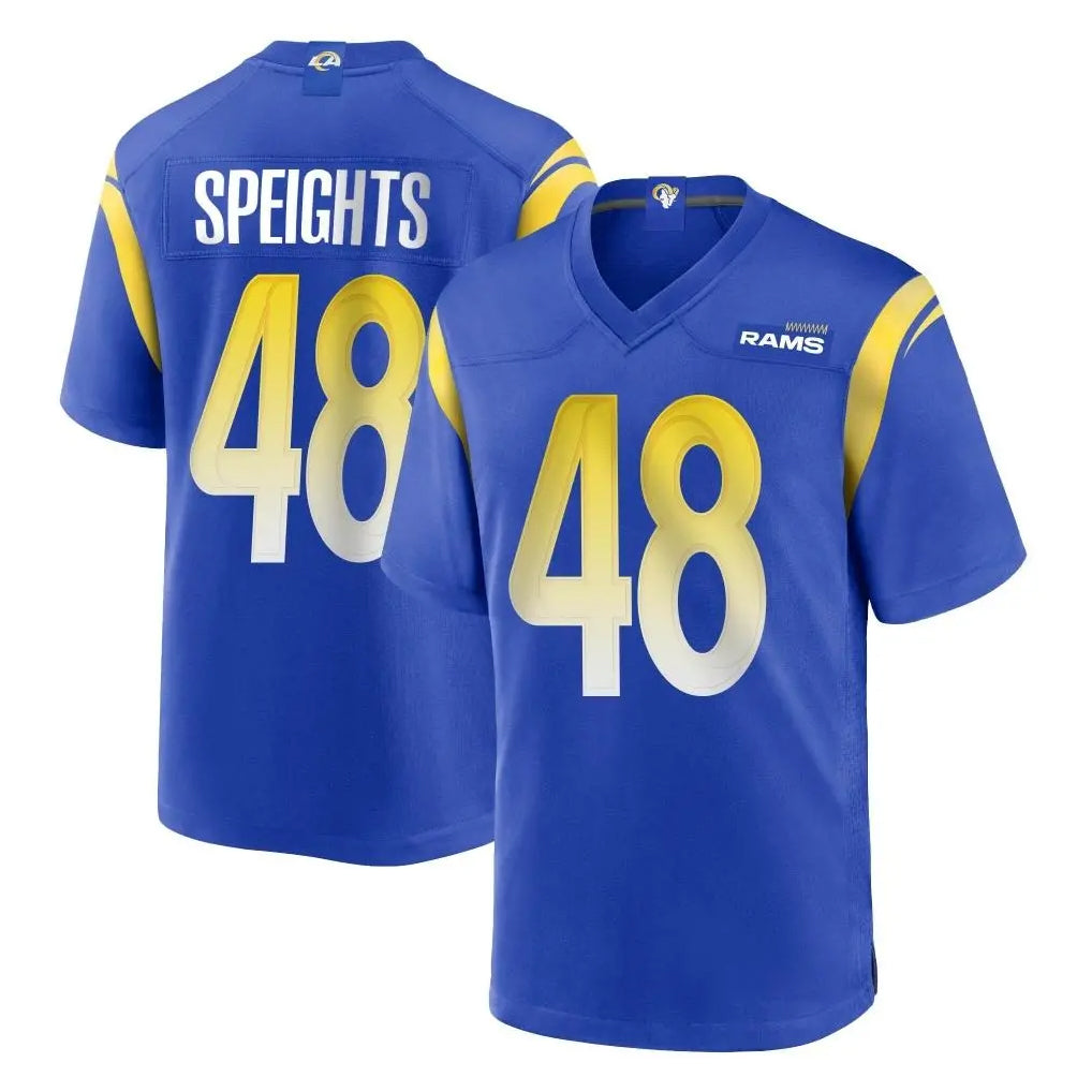 Tlead LA.Rams #48 Omar Speights Player Royal Home Game Stitched Jerseys