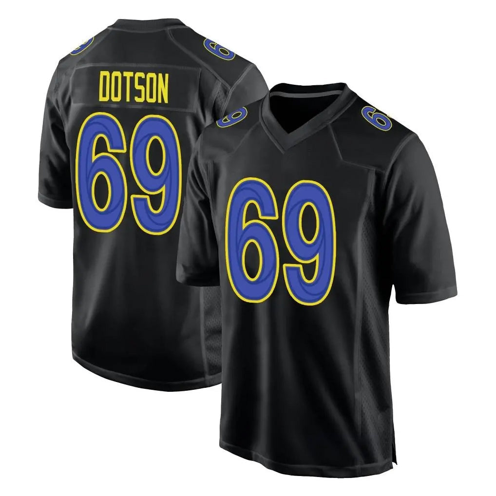 Tlead LA.Rams #69 Kevin Dotson Player Black Fashion Limited Home Game Stitched Jerseys