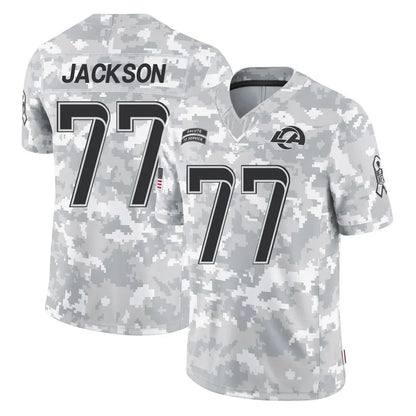 Tlead LA.Rams #77 Alaric Jackson Player Arctic Camo Salute To Service Limited Game Stitched Jerseys