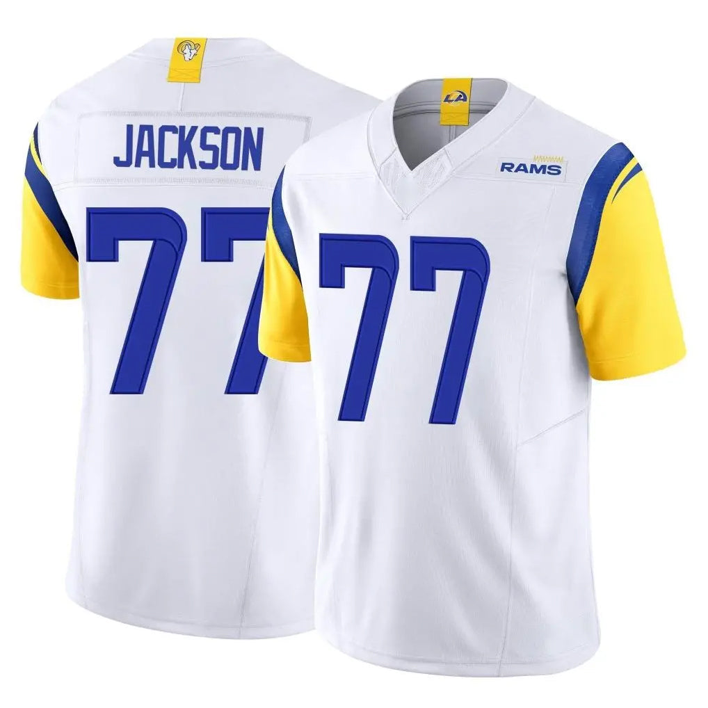 Tlead LA.Rams #77 Alaric Jackson Player White Limited Vapor F.U.S.E. Home Game Stitched Jerseys