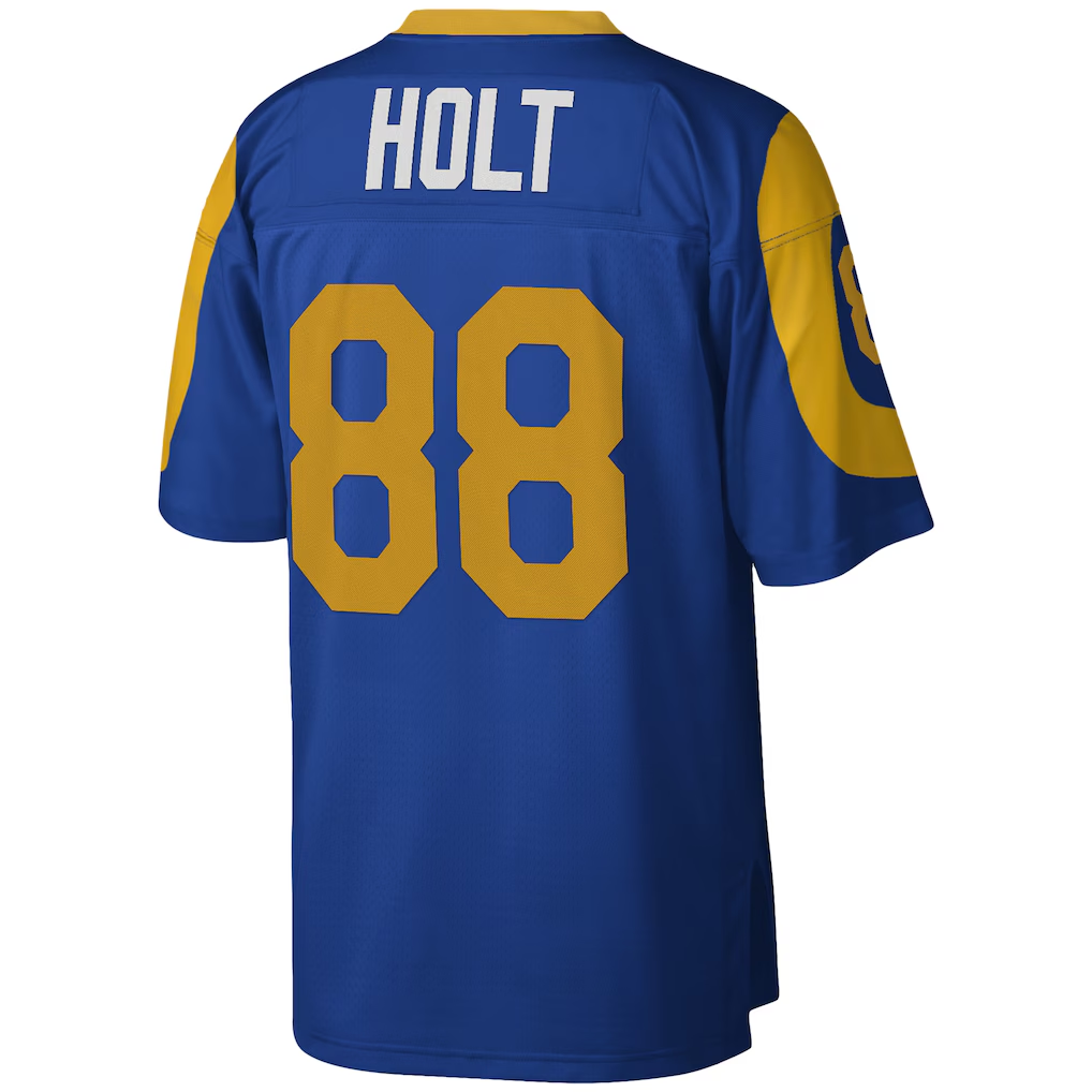 Tlead LA.Rams #88 Torry Holt Mitchell & Ness Royal Legacy Replica Stitched Puhic Jersey