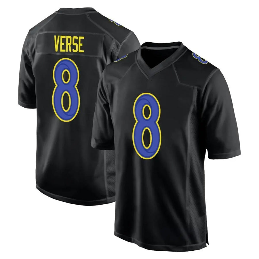 Tlead LA.Rams #8 Jared Verse Player Black Fashion Game Stitched Jerseys