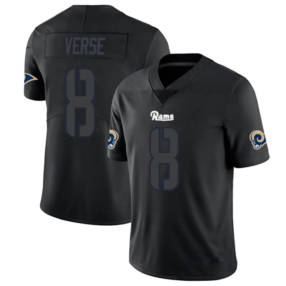 Tlead LA.Rams #8 Jared Verse Player Limited Black Impact Stitched Jerseys