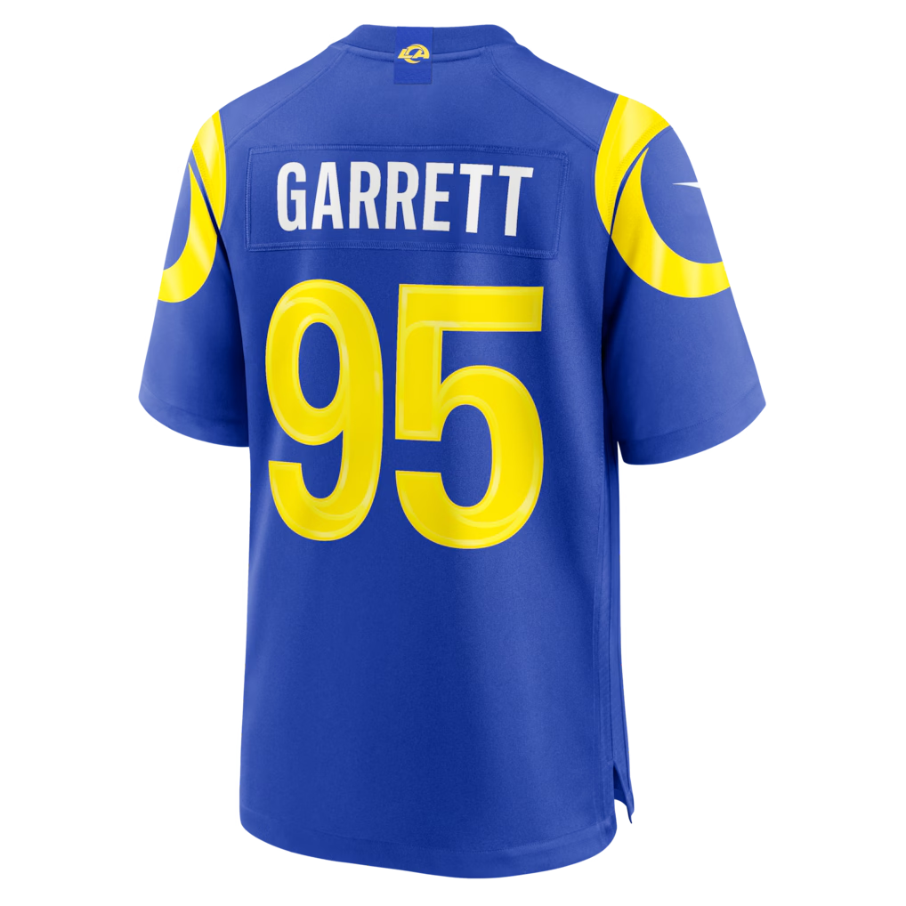 Tlead LA.Rams #95 Myles Garrett Royal Game Stitched Jerseys