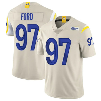 Tlead LA.Rams #97 Poona Ford Player Bone Limited Vapor Home Game Stitched Jerseys
